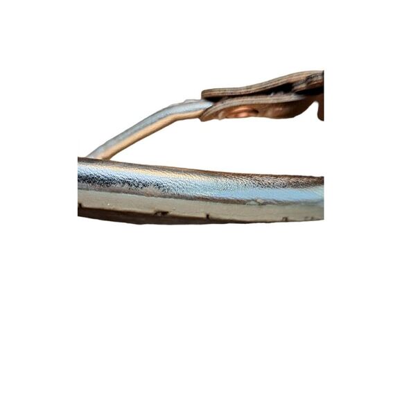 LC Lauren Conrad‎ Aquamarine Rose Gold Women's T-Strap Sandals Open Toe Comfy - Picture 6 of 7